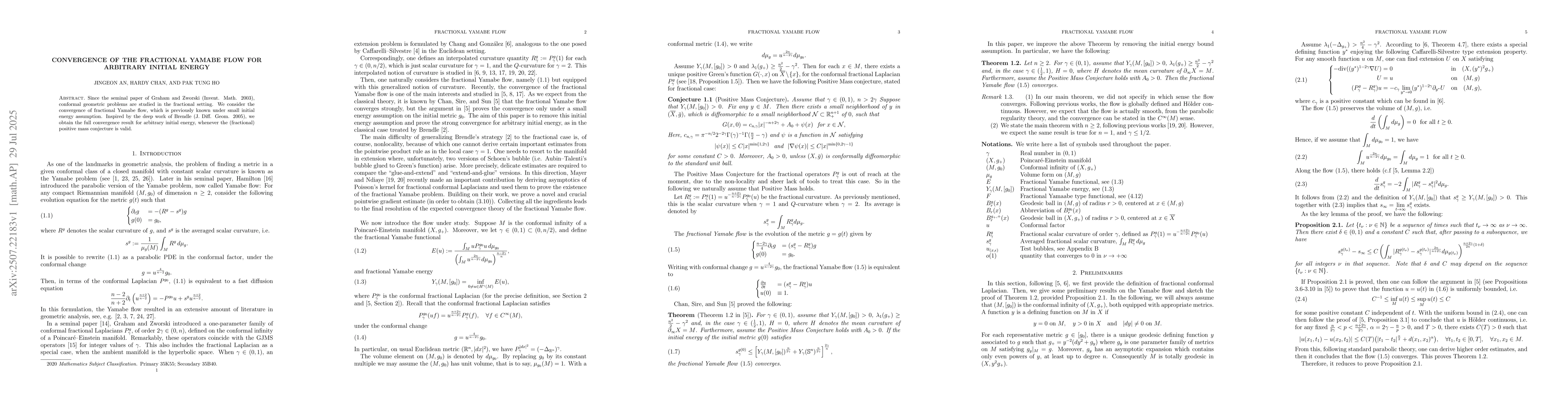 Thumbnail for Convergence of the fractional Yamabe flow for arbitrary initial energy