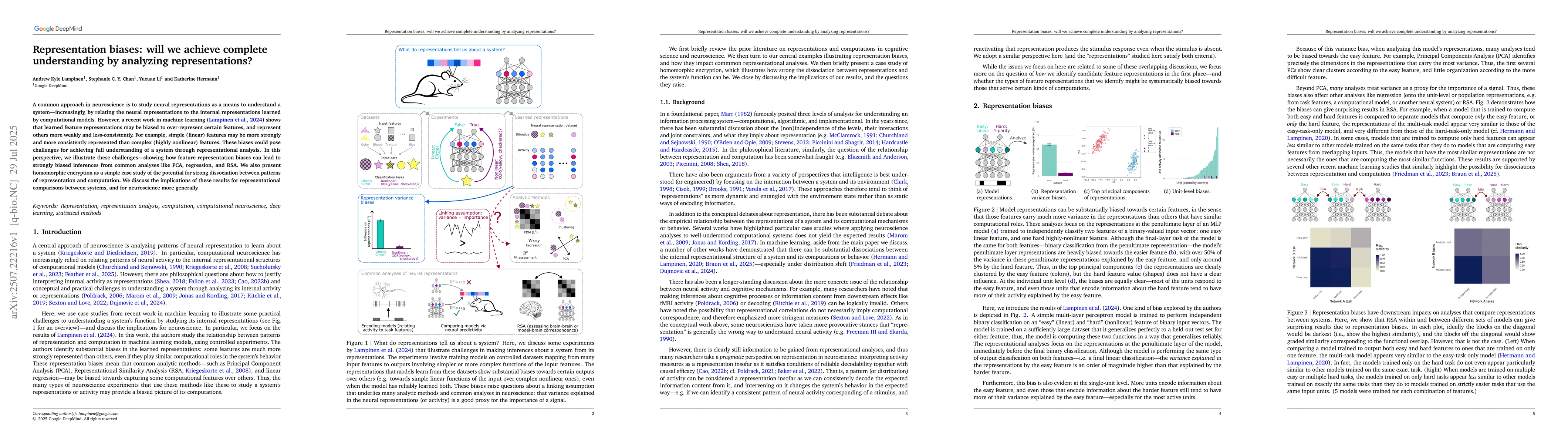 Thumbnail for Representation biases: will we achieve complete understanding by
  analyzing representations?