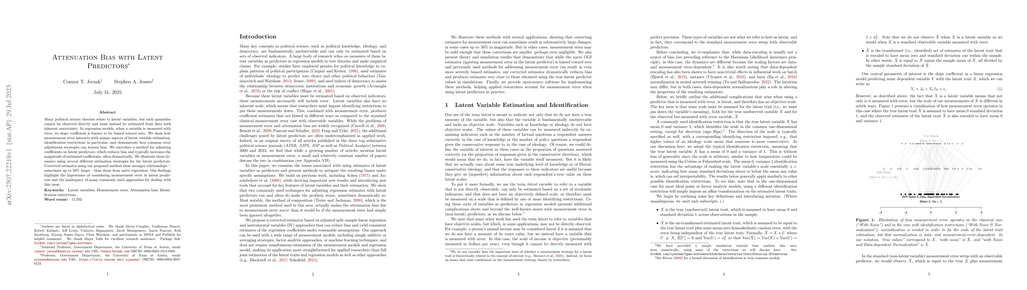 Thumbnail for Attenuation Bias with Latent Predictors