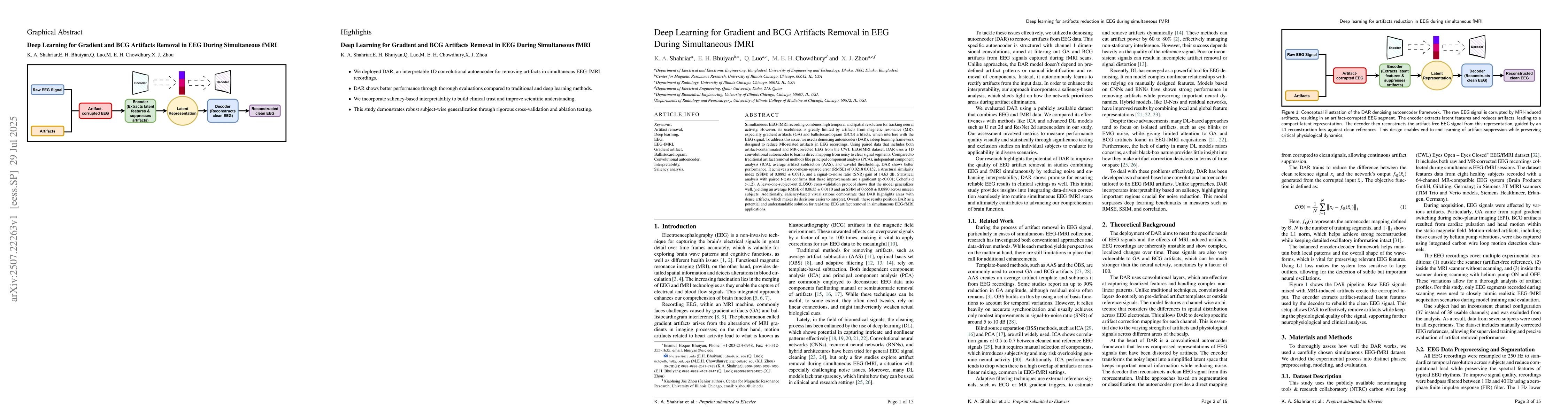 Thumbnail for Deep Learning for Gradient and BCG Artifacts Removal in EEG During
  Simultaneous fMRI