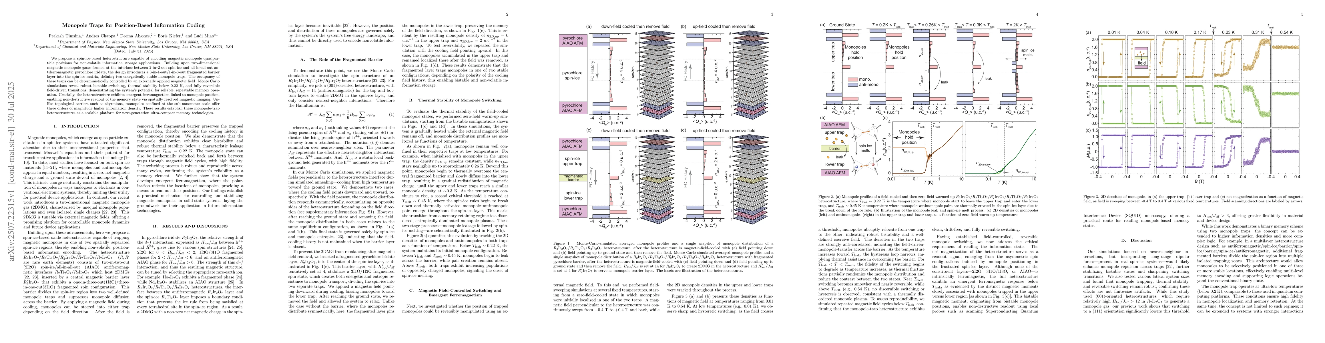 Thumbnail for Monopole Traps for Position-Based Information Coding