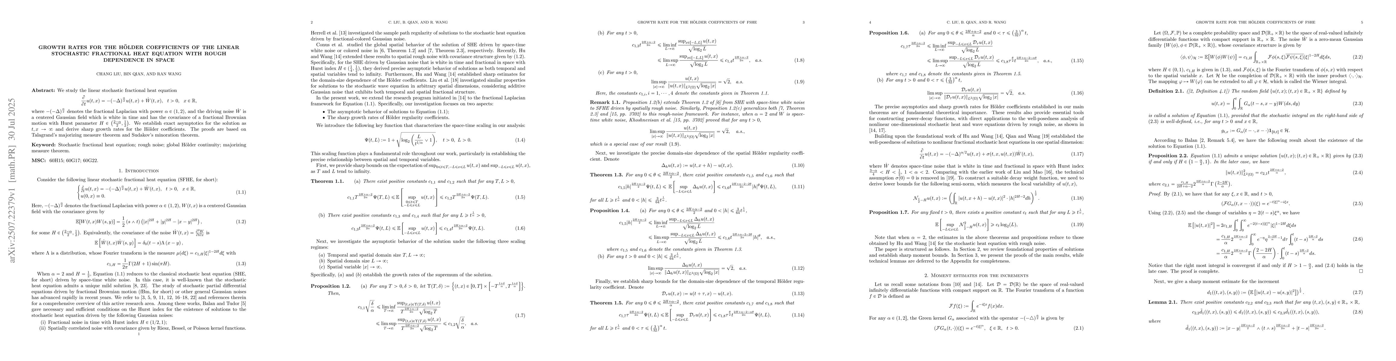 Thumbnail for Growth rates for the Hölder coefficients of the linear stochastic
  fractional heat equation with rough dependence in space