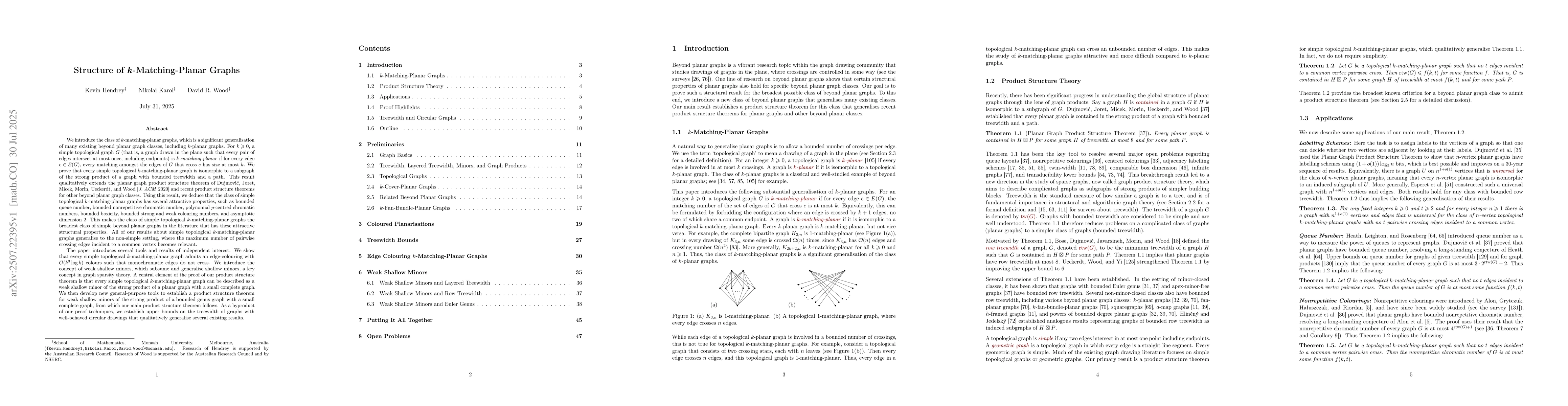 Thumbnail for Structure of $k$-Matching-Planar Graphs