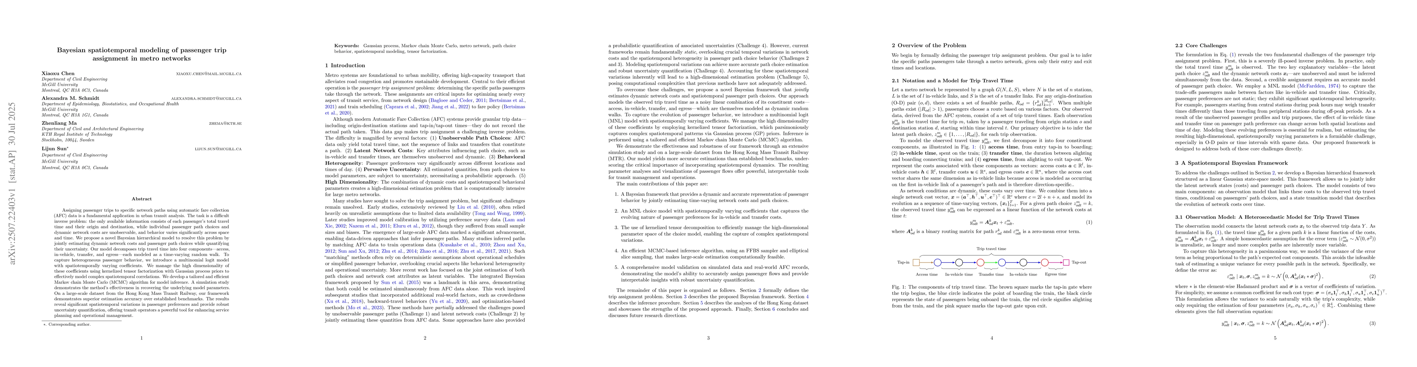 Thumbnail for Bayesian spatiotemporal modeling of passenger trip assignment in metro
  networks