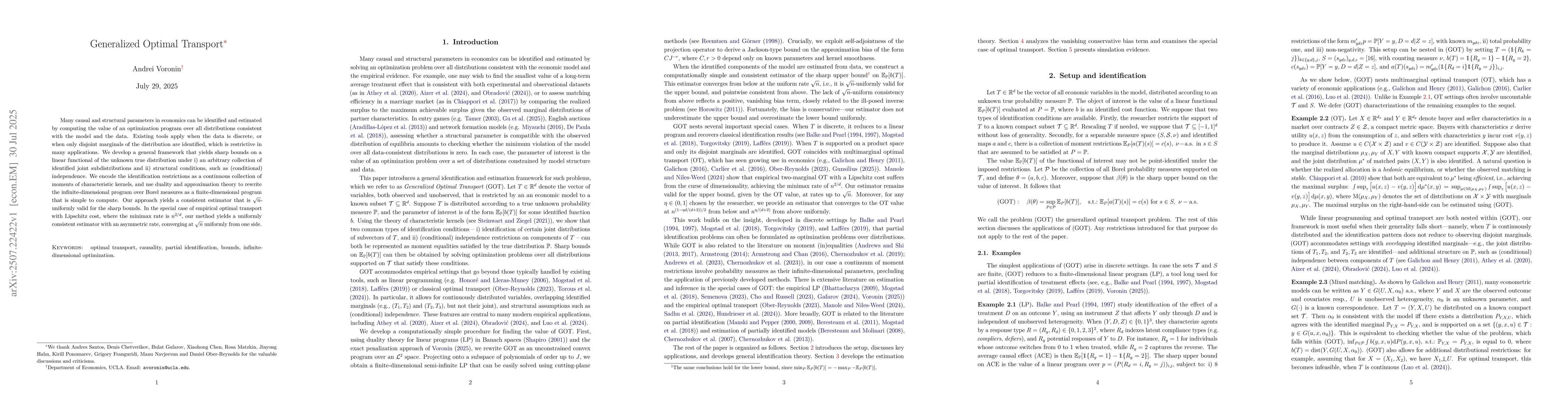 Thumbnail for Generalized Optimal Transport