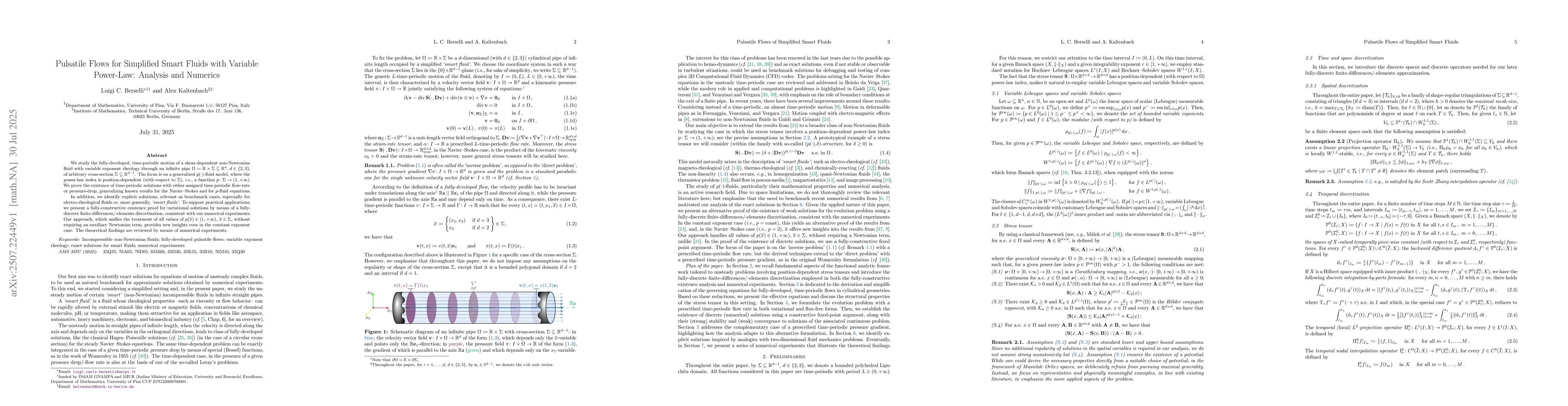 Thumbnail for Pulsatile Flows for Simplified Smart Fluids with Variable Power-Law:
  Analysis and Numerics
