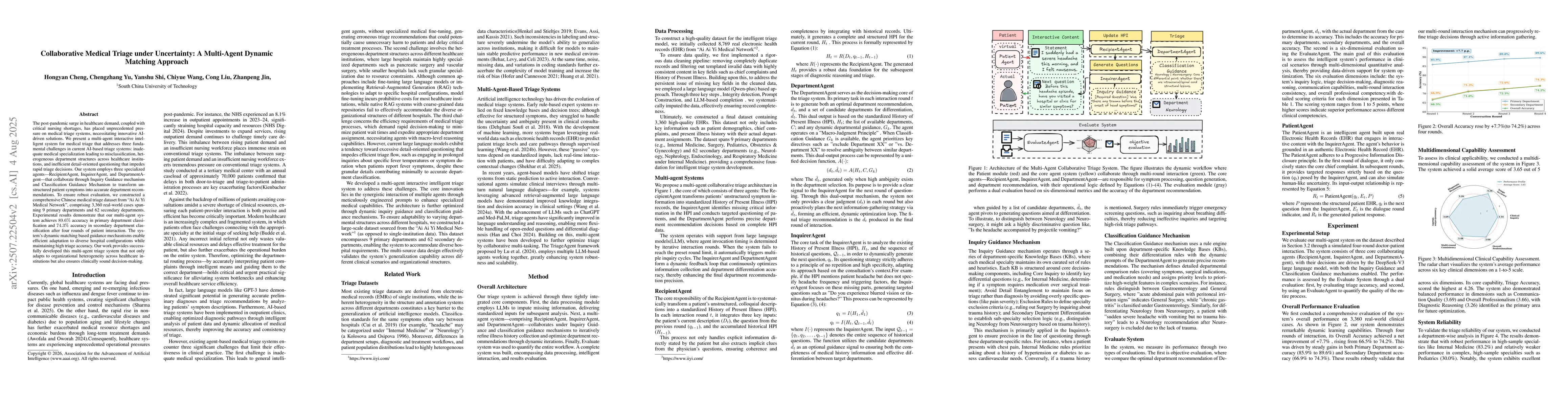 Thumbnail for Collaborative Medical Triage under Uncertainty: A Multi-Agent Dynamic
  Matching Approach