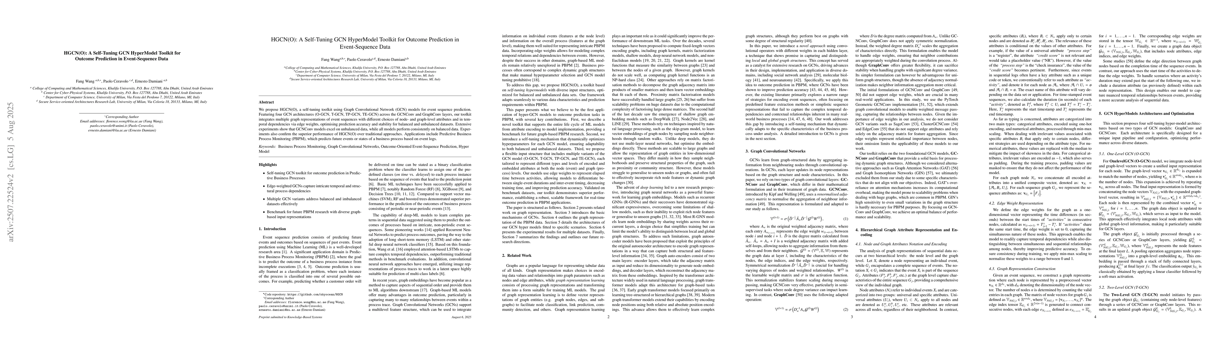 Thumbnail for HGCN(O): A Self-Tuning GCN HyperModel Toolkit for Outcome Prediction in
  Event-Sequence Data