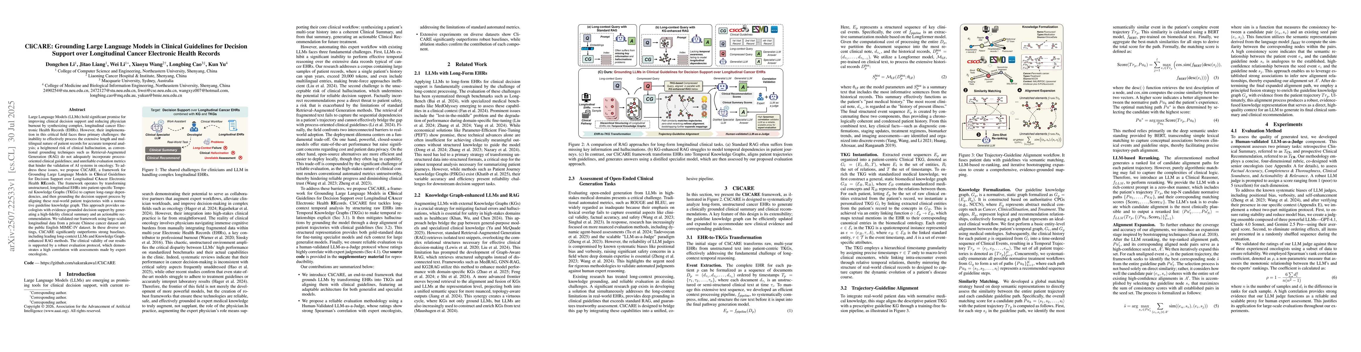 Thumbnail for CliCARE: Grounding Large Language Models in Clinical Guidelines for
  Decision Support over Longitudinal Cancer Electronic Health Records