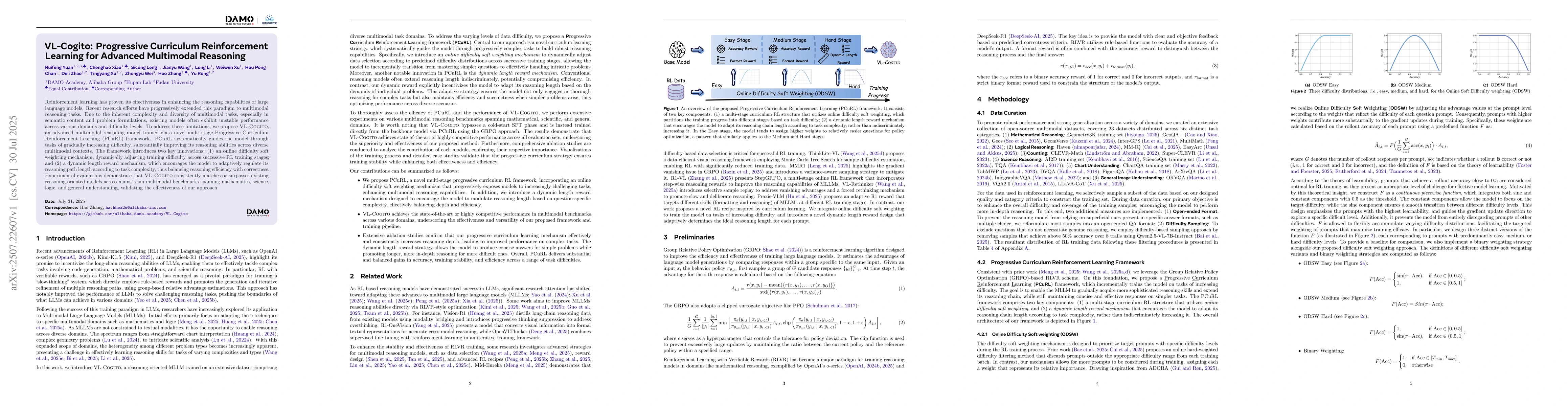 Thumbnail for VL-Cogito: Progressive Curriculum Reinforcement Learning for Advanced
  Multimodal Reasoning
