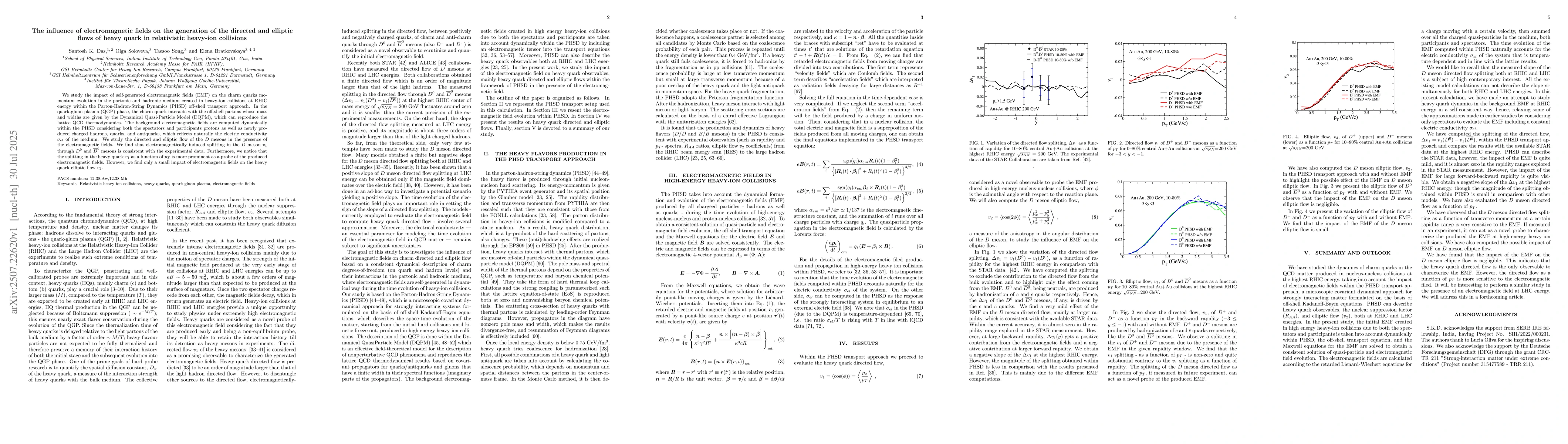 Thumbnail for The influence of electromagnetic fields on the generation of the
  directed and elliptic flows of heavy quark in relativistic heavy-ion
  collisions