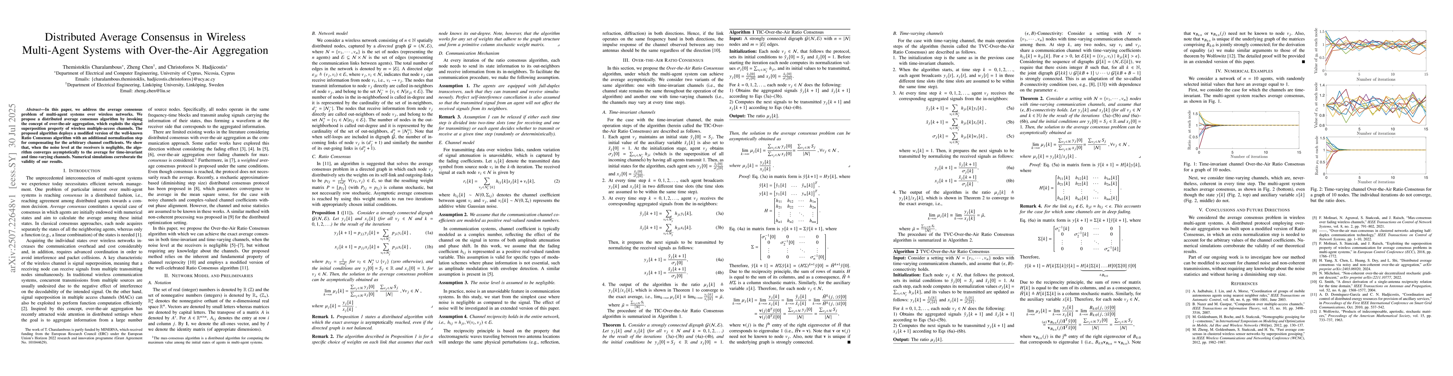 Thumbnail for Distributed Average Consensus in Wireless Multi-Agent Systems with
  Over-the-Air Aggregation