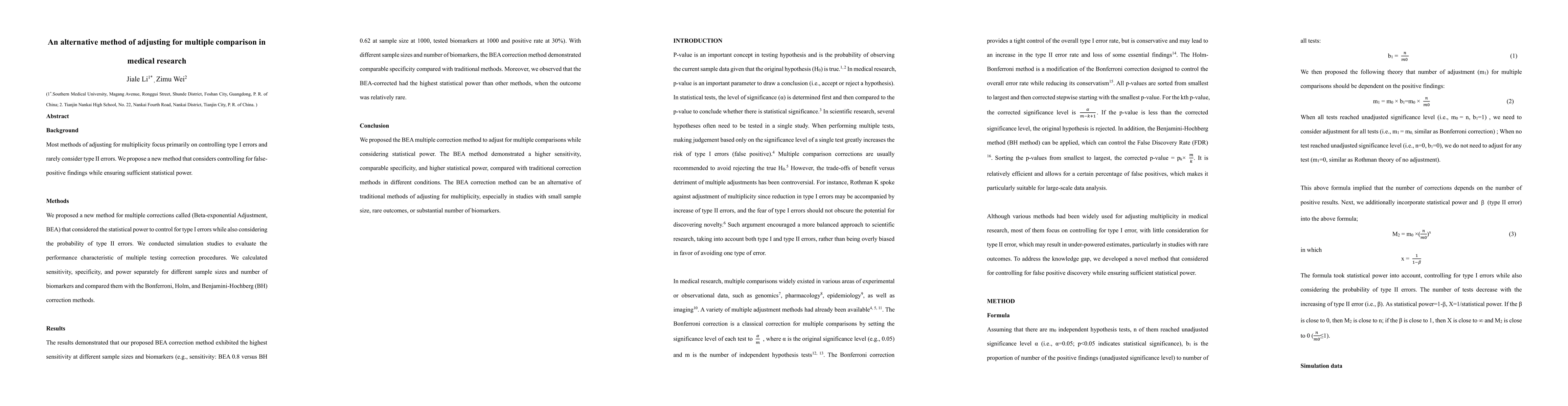 Thumbnail for An alternative method of adjusting for multiple comparison in medical
  research