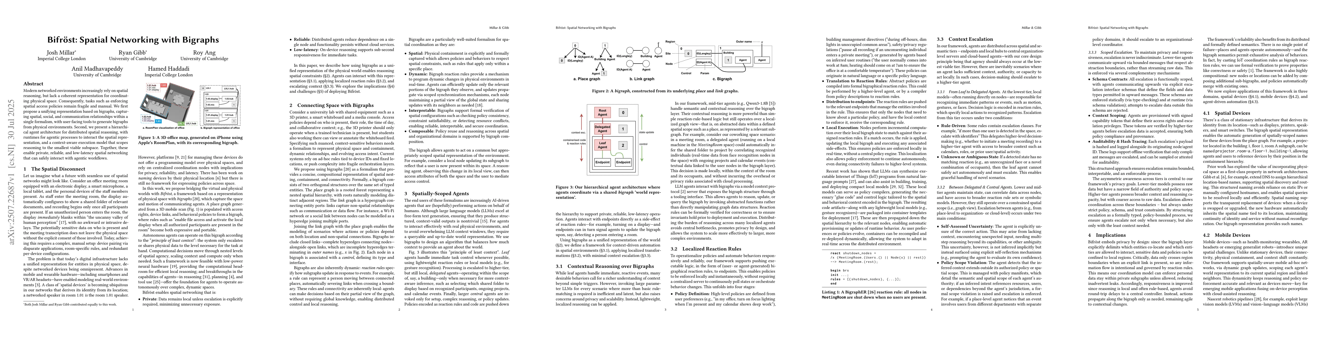 Thumbnail for Bifröst: Spatial Networking with Bigraphs
