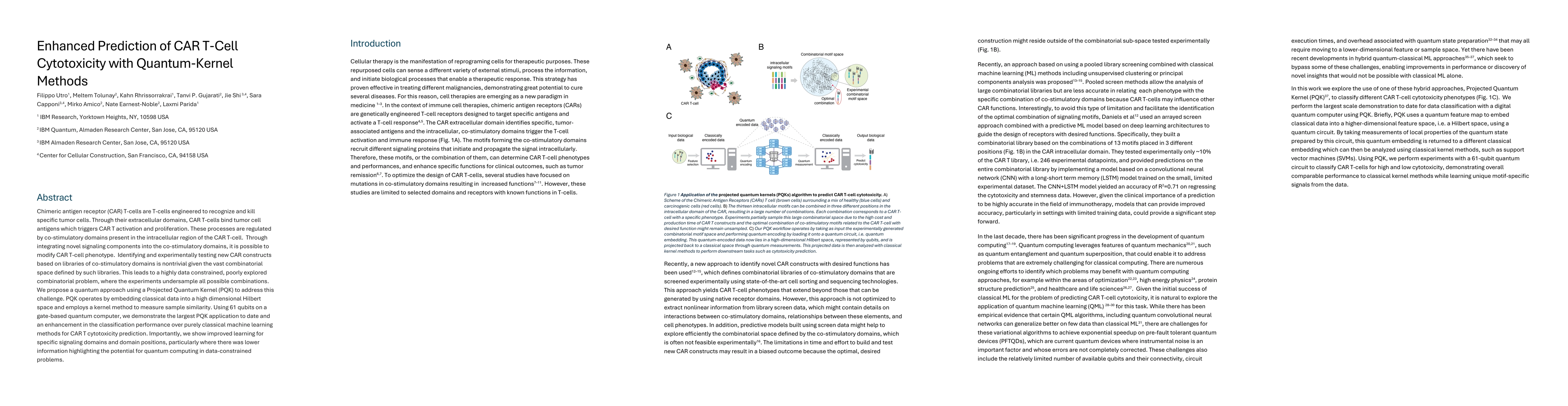 Thumbnail for Enhanced Prediction of CAR T-Cell Cytotoxicity with Quantum-Kernel
  Methods