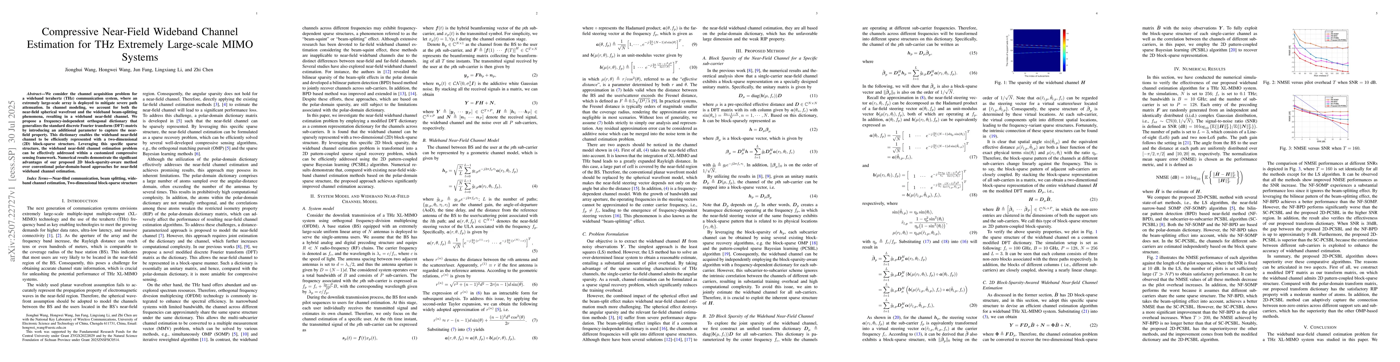 Thumbnail for Compressive Near-Field Wideband Channel Estimation for THz Extremely
  Large-scale MIMO Systems