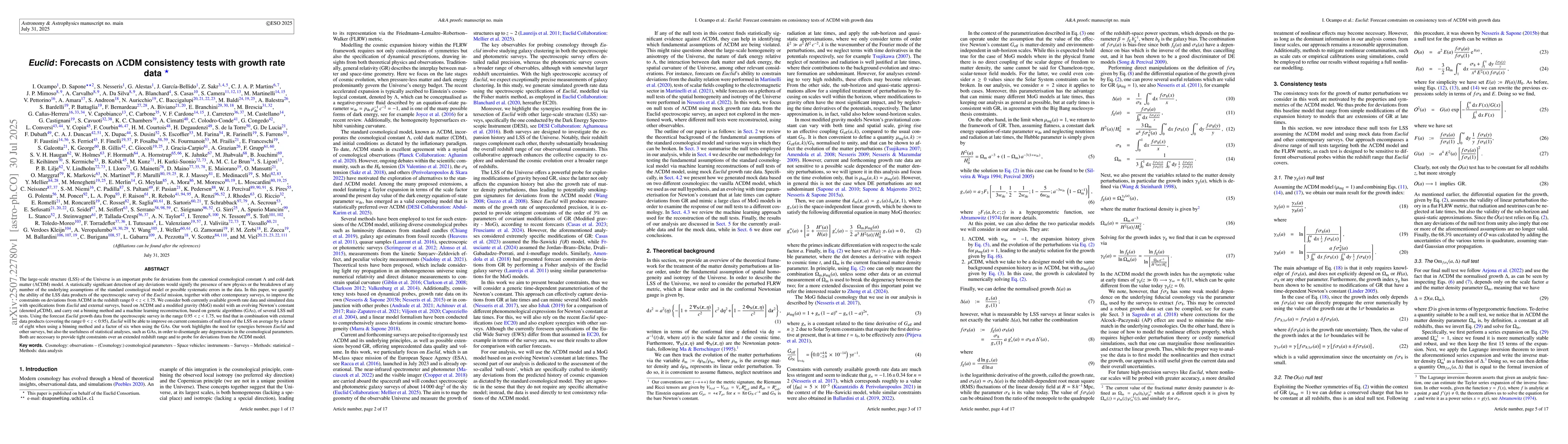Thumbnail for Euclid: Forecasts on $Λ$CDM consistency tests with growth rate
  data