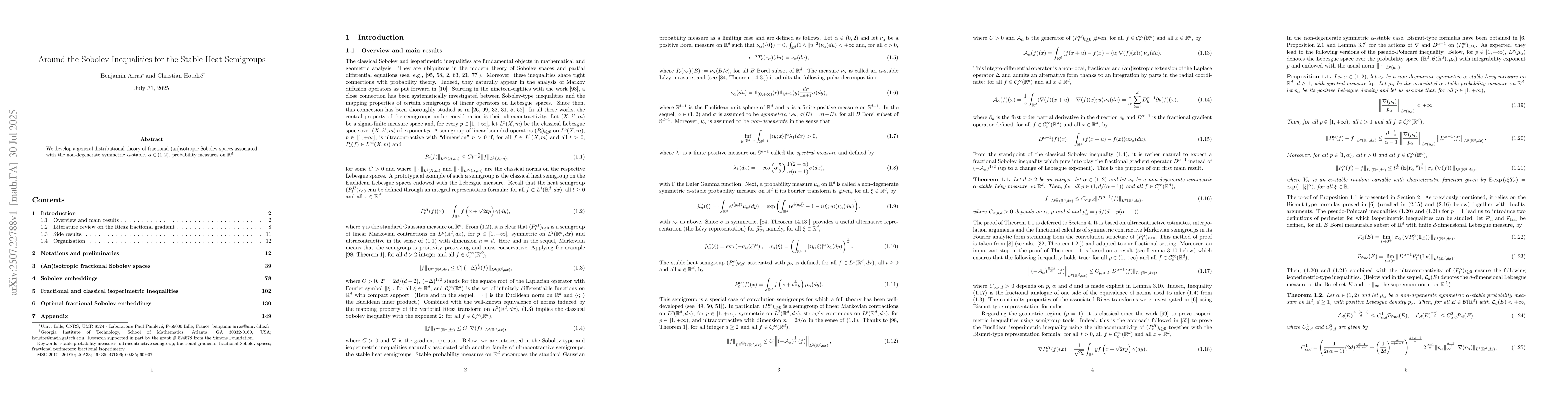Thumbnail for Around the Sobolev Inequalities for the Stable Heat Semigroups