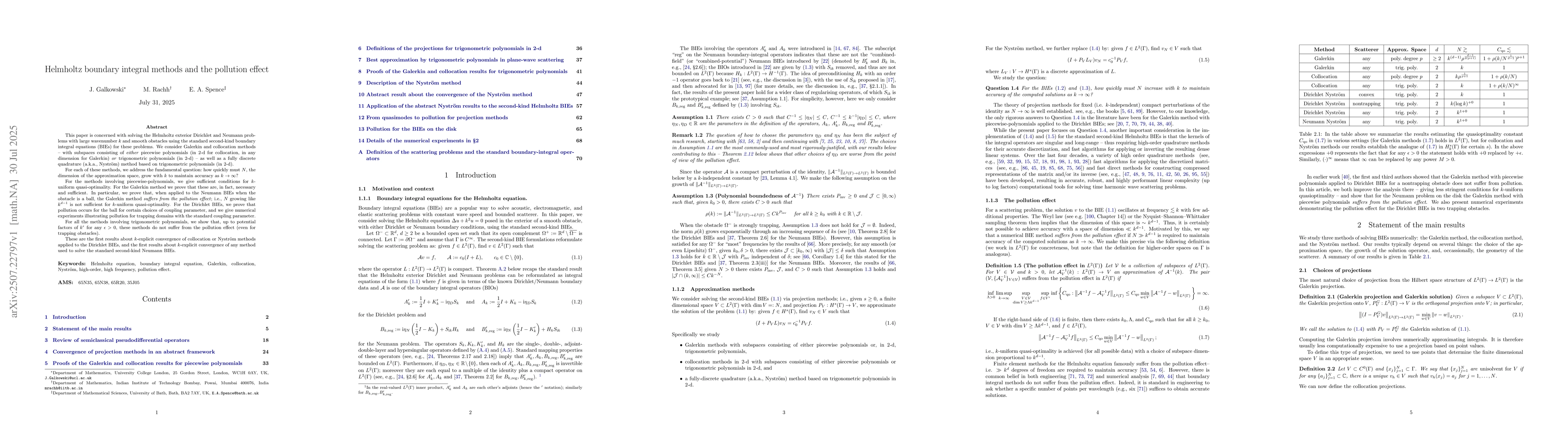 Thumbnail for Helmholtz boundary integral methods and the pollution effect