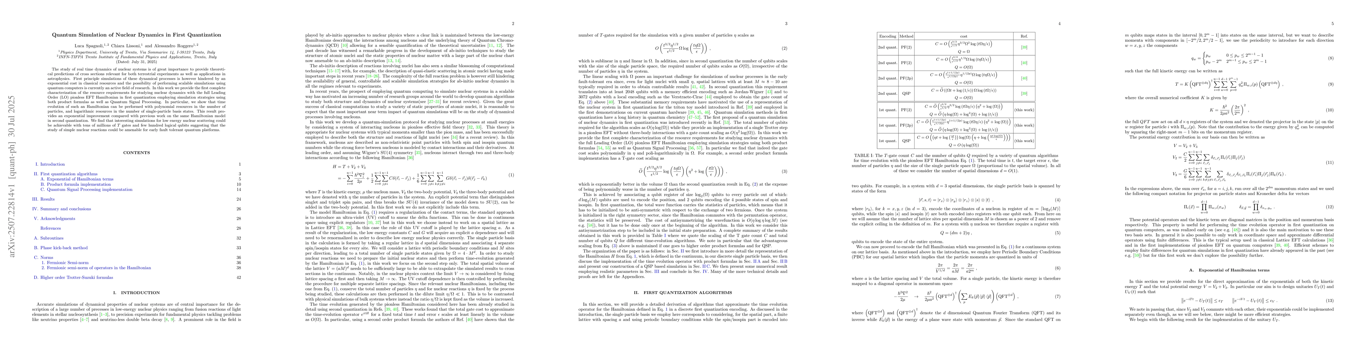 Thumbnail for Quantum Simulation of Nuclear Dynamics in First Quantization