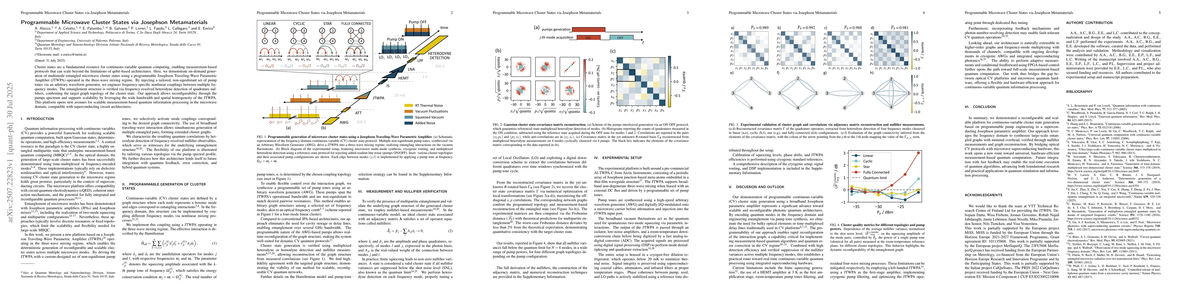 Thumbnail for Programmable Microwave Cluster States via Josephson Metamaterials