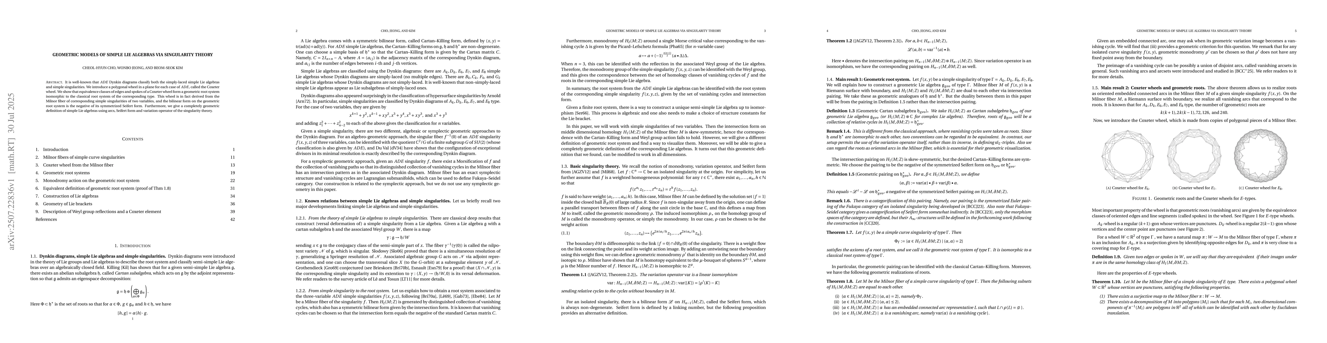 Thumbnail for Geometric models of simple Lie algebras via singularity theory