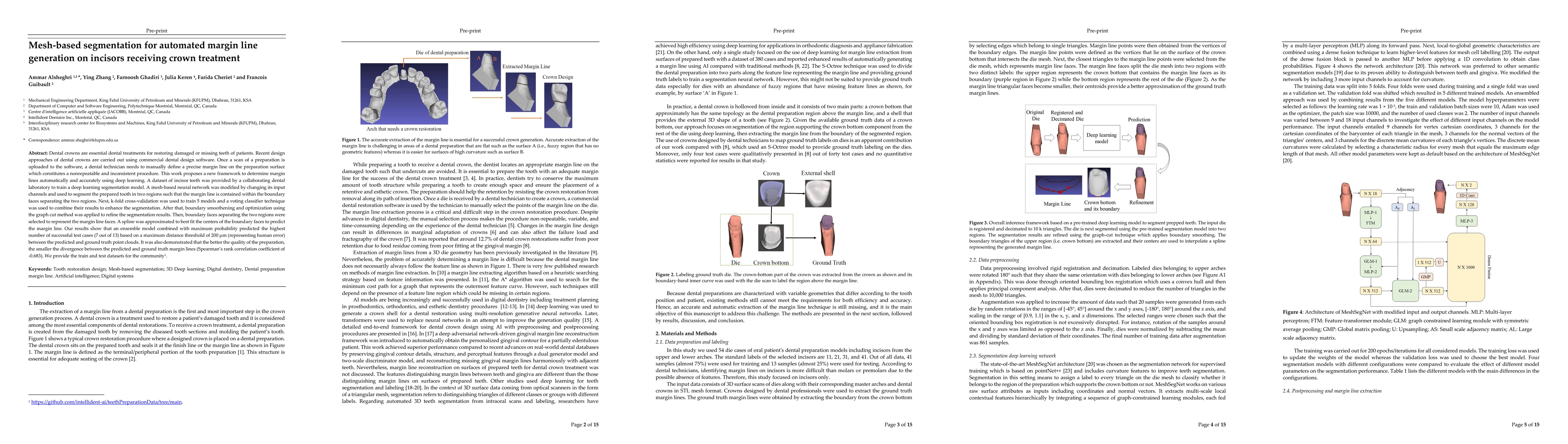Thumbnail for Mesh based segmentation for automated margin line generation on incisors
  receiving crown treatment