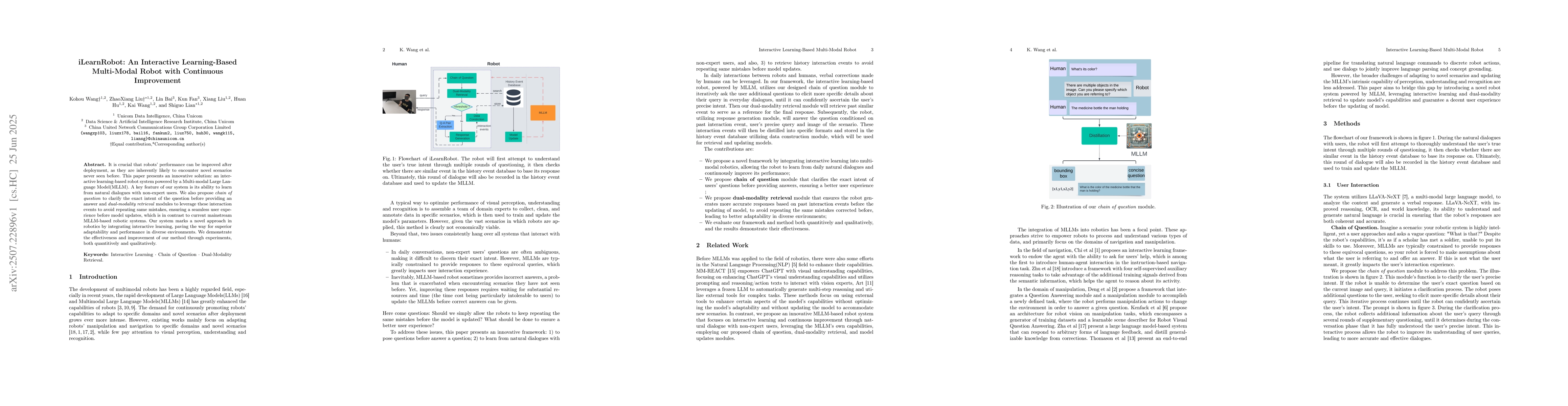 Thumbnail for iLearnRobot: An Interactive Learning-Based Multi-Modal Robot with
  Continuous Improvement