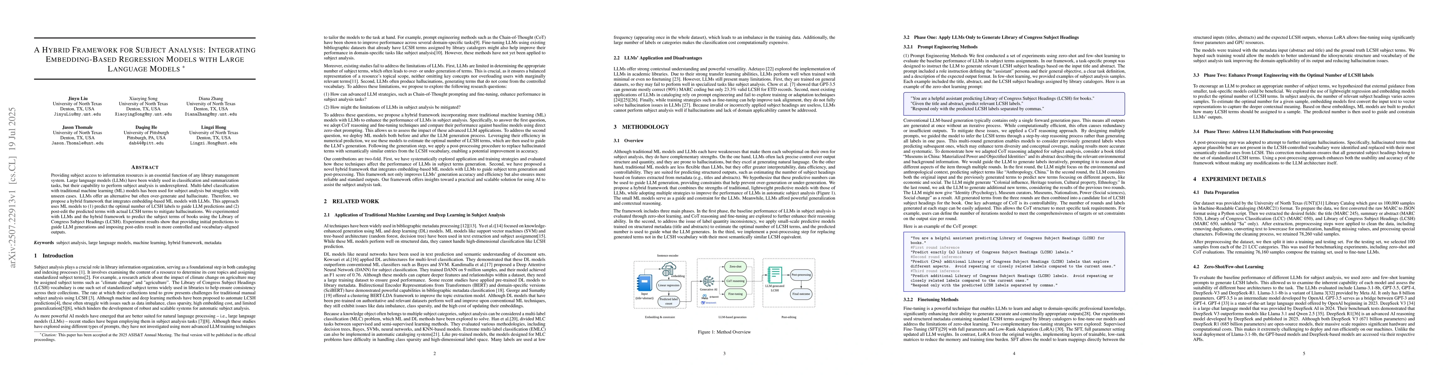 Thumbnail for A Hybrid Framework for Subject Analysis: Integrating Embedding-Based
  Regression Models with Large Language Models