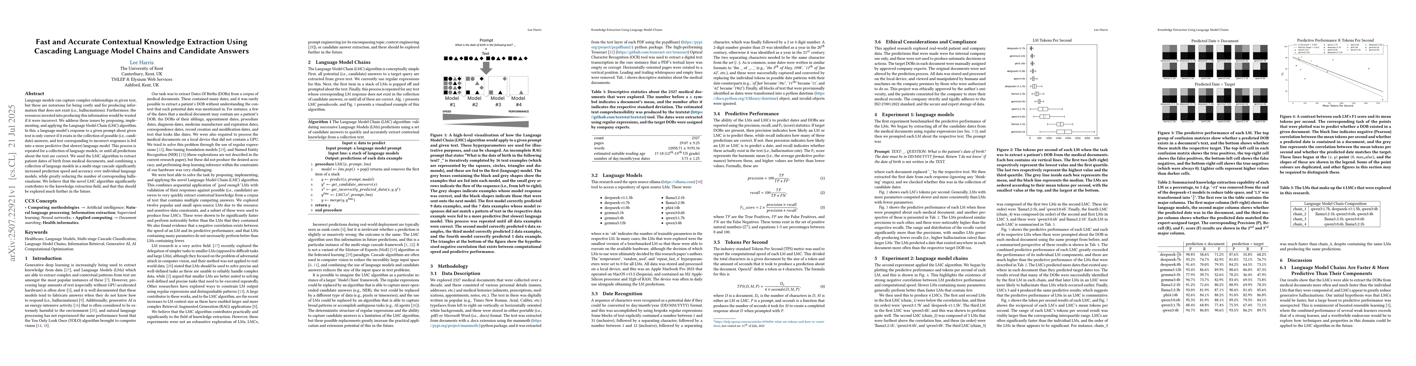 Thumbnail for Fast and Accurate Contextual Knowledge Extraction Using Cascading
  Language Model Chains and Candidate Answers