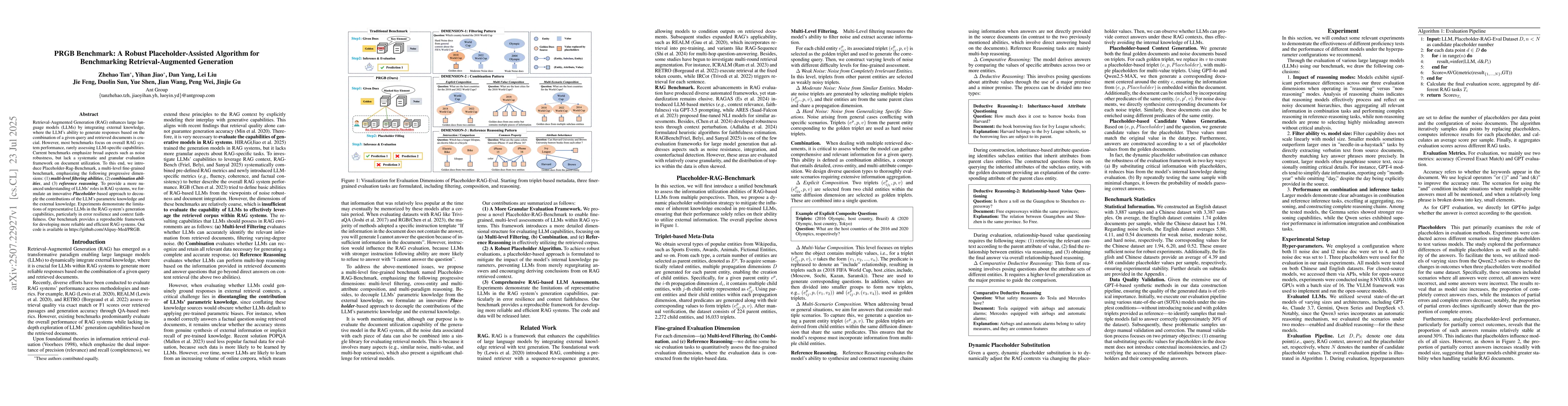 Thumbnail for PRGB Benchmark: A Robust Placeholder-Assisted Algorithm for Benchmarking
  Retrieval-Augmented Generation