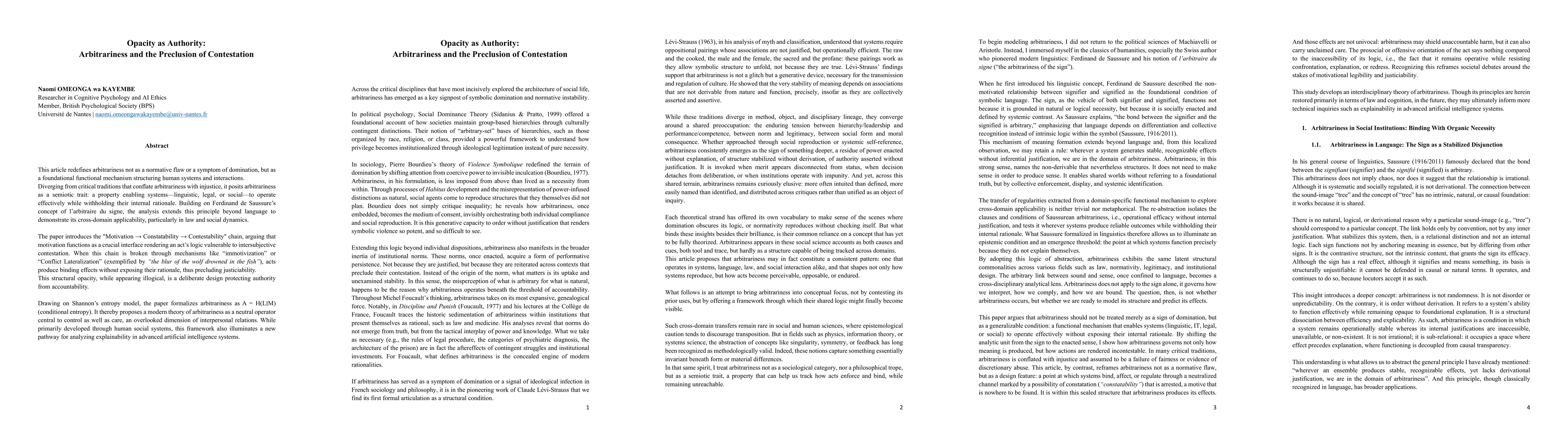 Thumbnail for Opacity as Authority: Arbitrariness and the Preclusion of Contestation