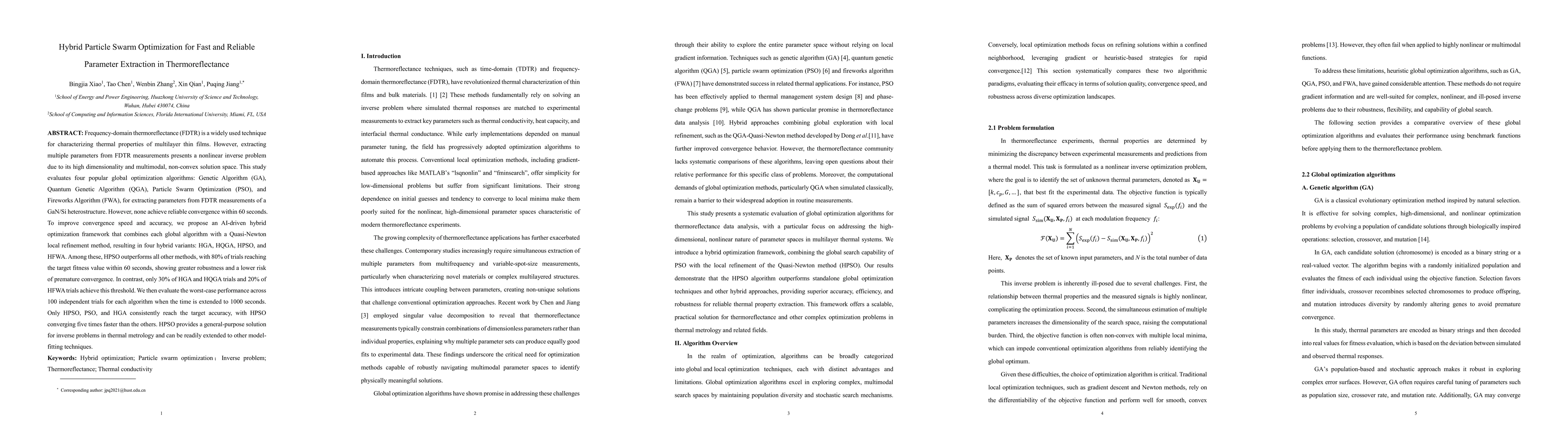 Thumbnail for Hybrid Particle Swarm Optimization for Fast and Reliable Parameter
  Extraction in Thermoreflectance