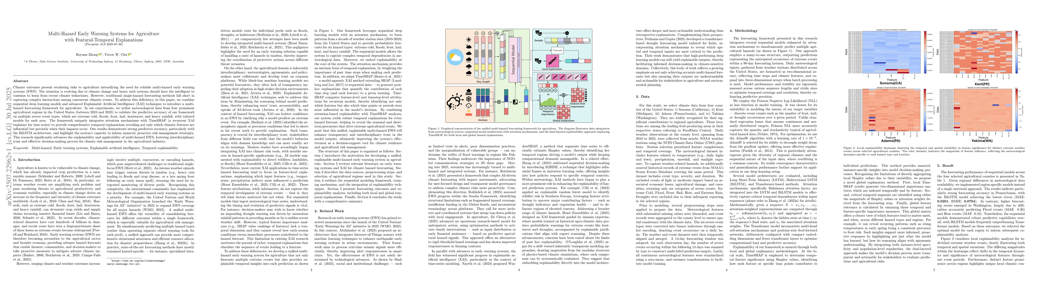 Thumbnail for Multi-Hazard Early Warning Systems for Agriculture with
  Featural-Temporal Explanations