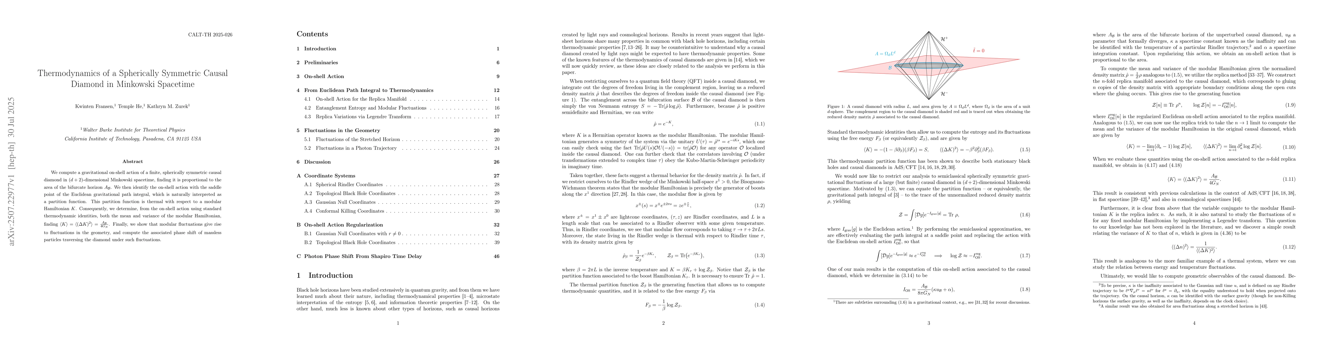 Thumbnail for Thermodynamics of a Spherically Symmetric Causal Diamond in Minkowski
  Spacetime