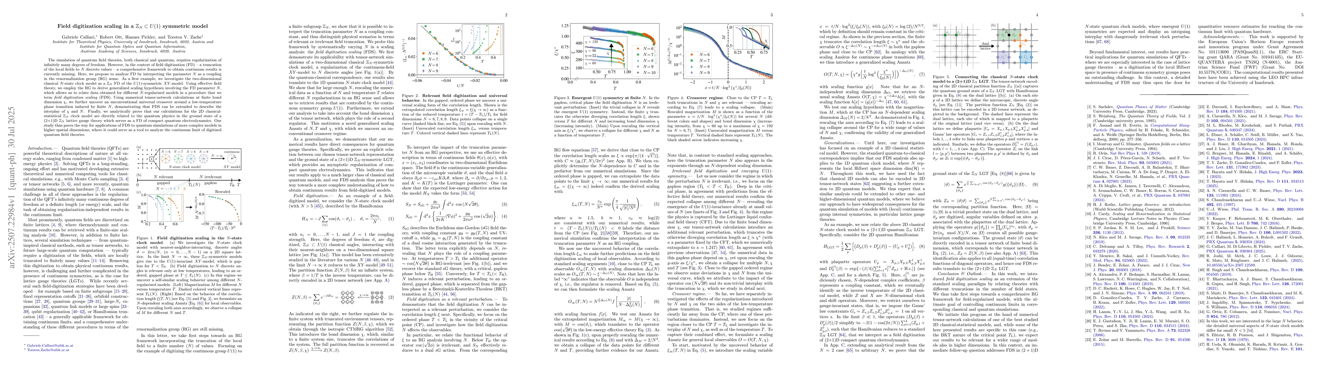 Thumbnail for Field digitization scaling in a $\mathbb{Z}_N \subset U(1)$ symmetric
  model
