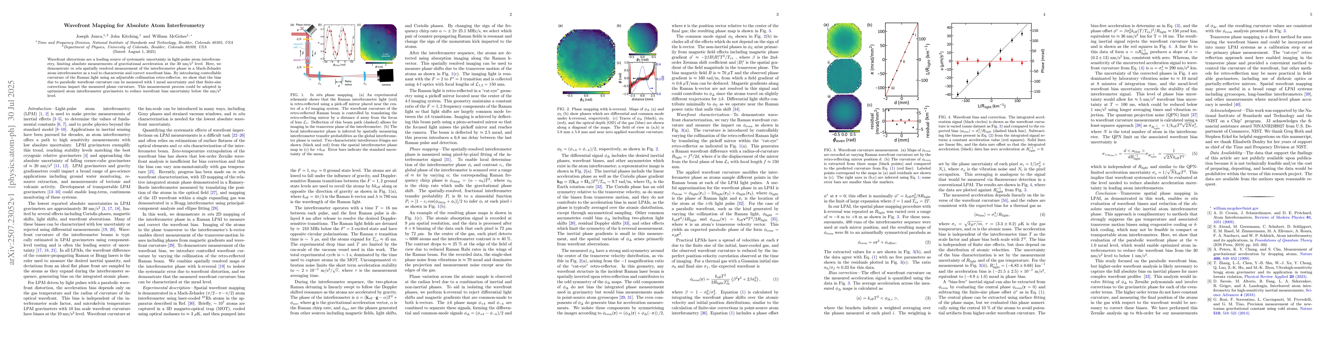 Thumbnail for Wavefront Mapping for Absolute Atom Interferometry