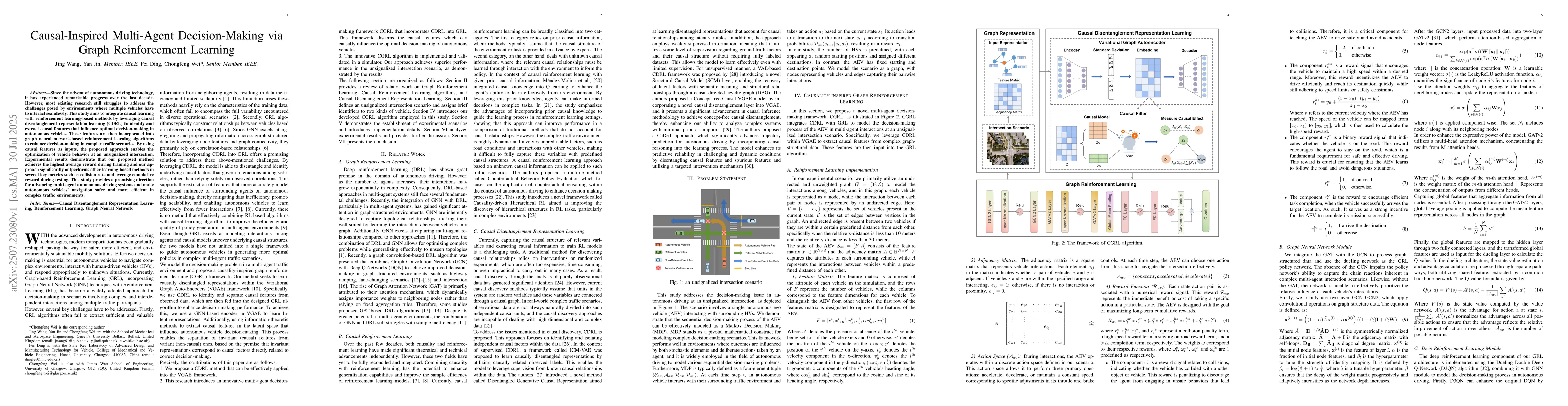 Thumbnail for Causal-Inspired Multi-Agent Decision-Making via Graph Reinforcement
  Learning