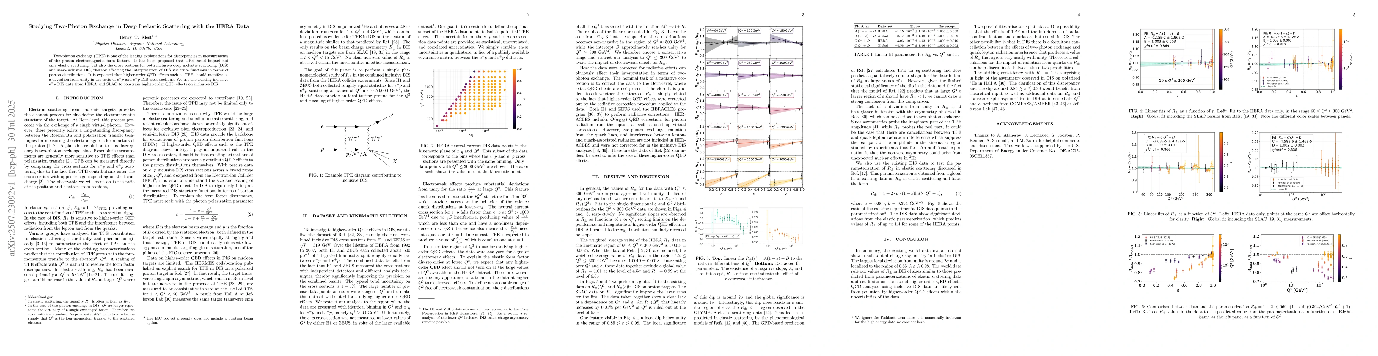 Thumbnail for Studying Two-Photon Exchange in Deep Inelastic Scattering with the HERA
  Data
