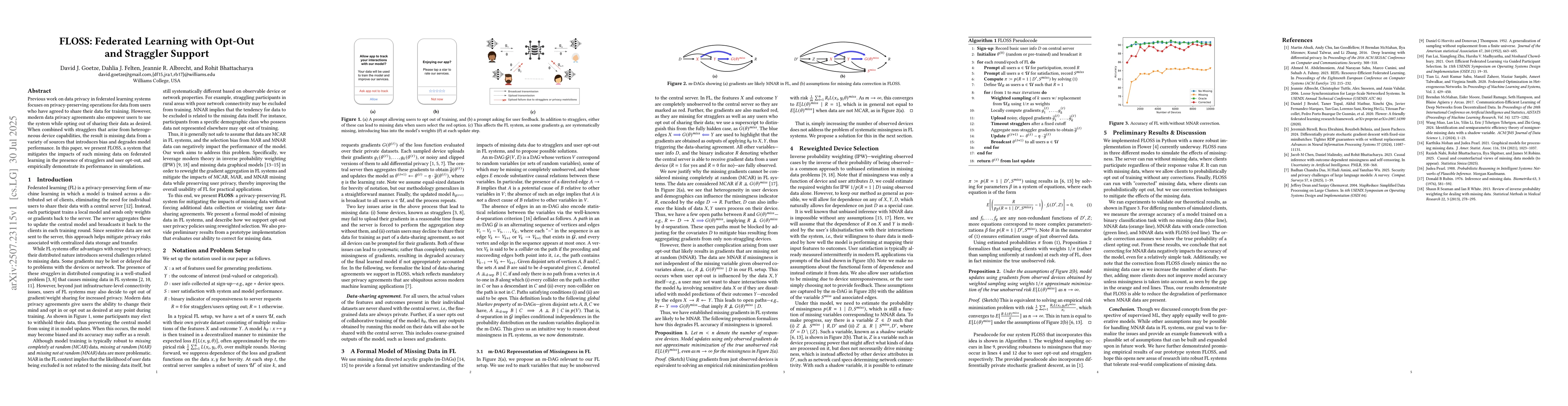 Thumbnail for FLOSS: Federated Learning with Opt-Out and Straggler Support