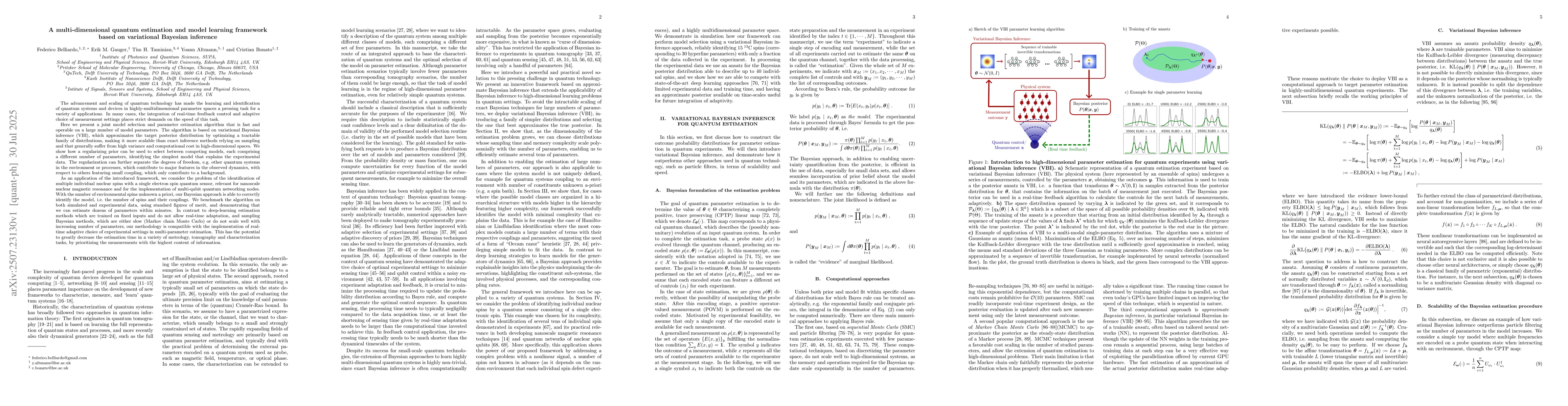 Thumbnail for A multi-dimensional quantum estimation and model learning framework
  based on variational Bayesian inference