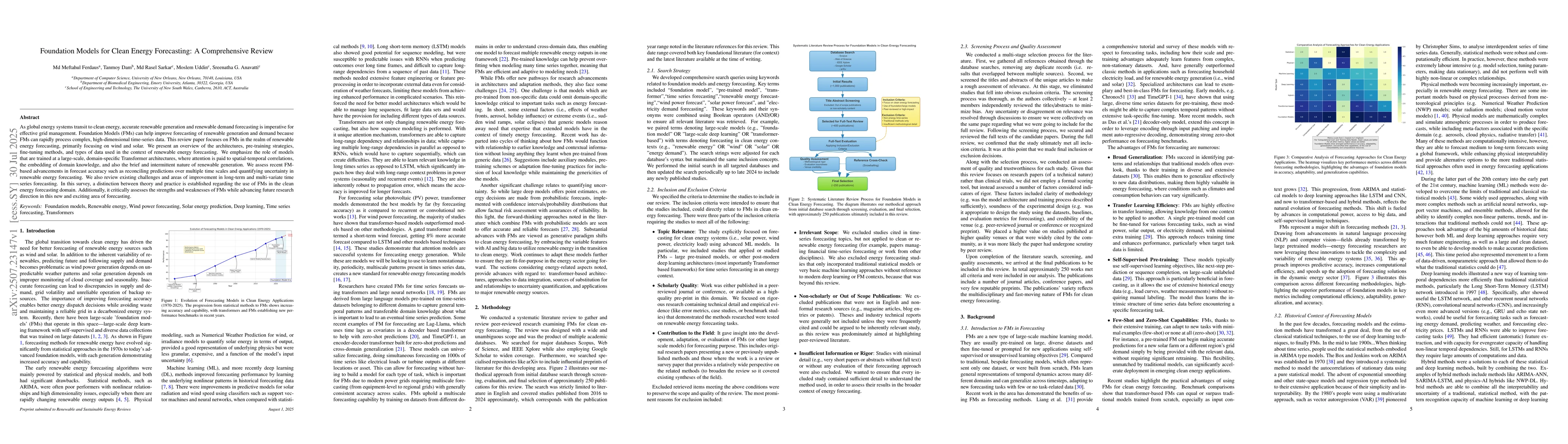 Thumbnail for Foundation Models for Clean Energy Forecasting: A Comprehensive Review
