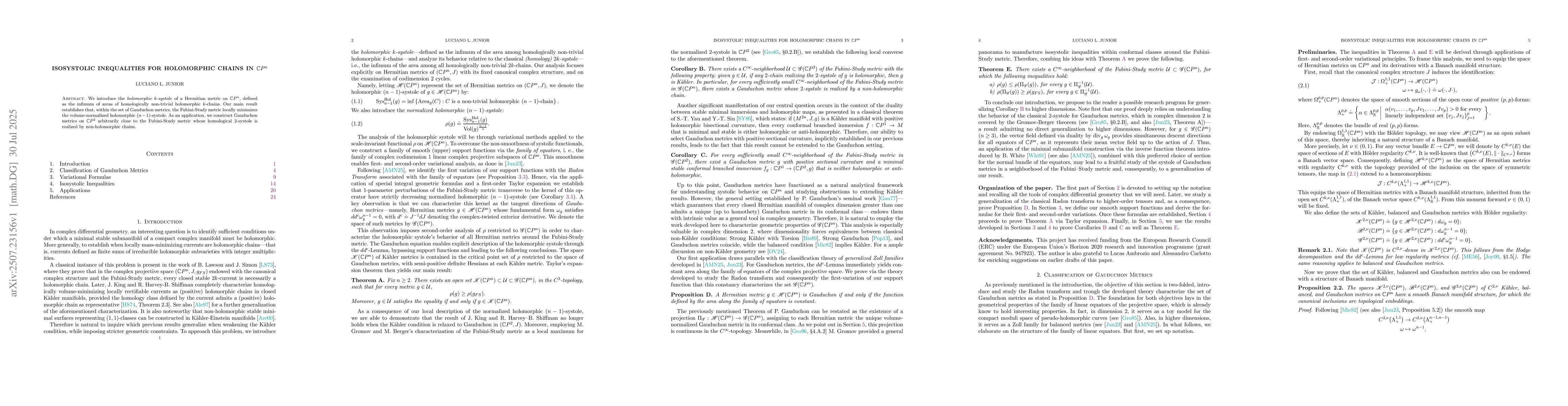 Thumbnail for Isosystolic Inequalities for Holomorphic Chains in $\mathbb{C}P^{n}$
