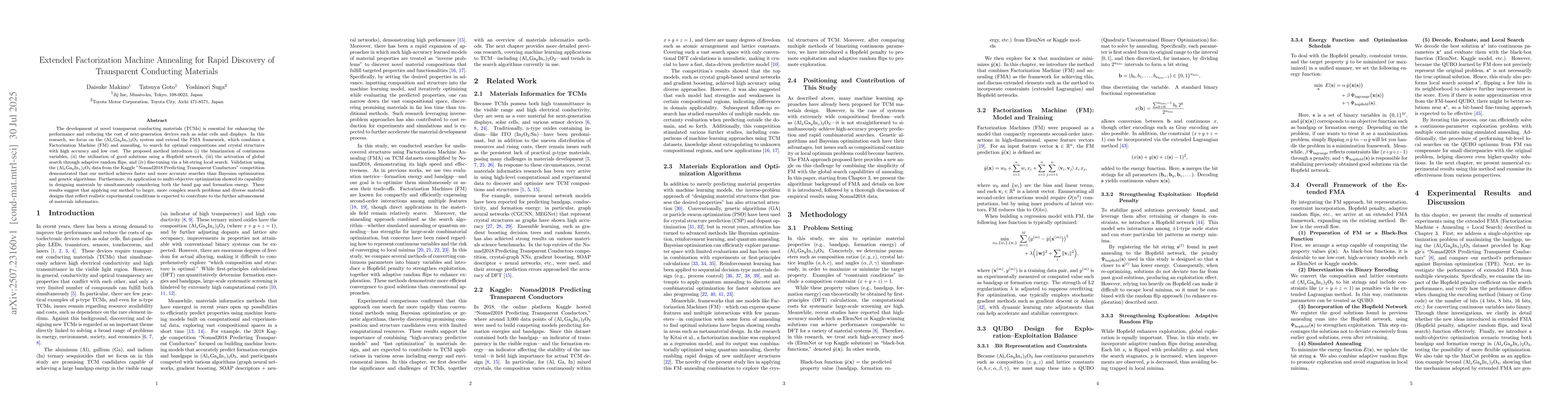 Thumbnail for Extended Factorization Machine Annealing for Rapid Discovery of
  Transparent Conducting Materials