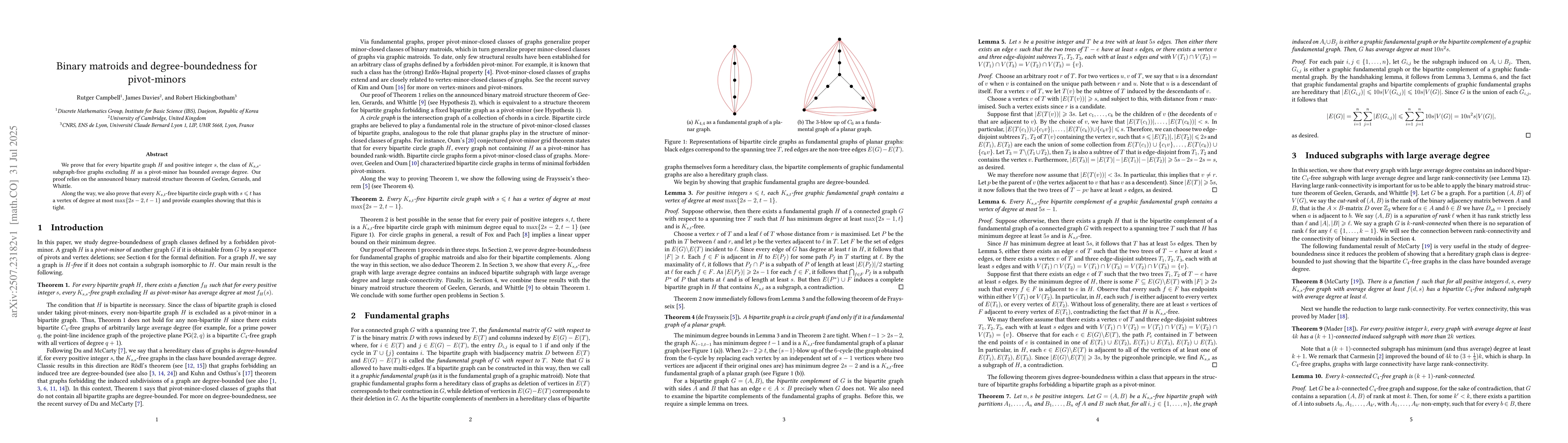 Thumbnail for Binary matroids and degree-boundedness for pivot-minors