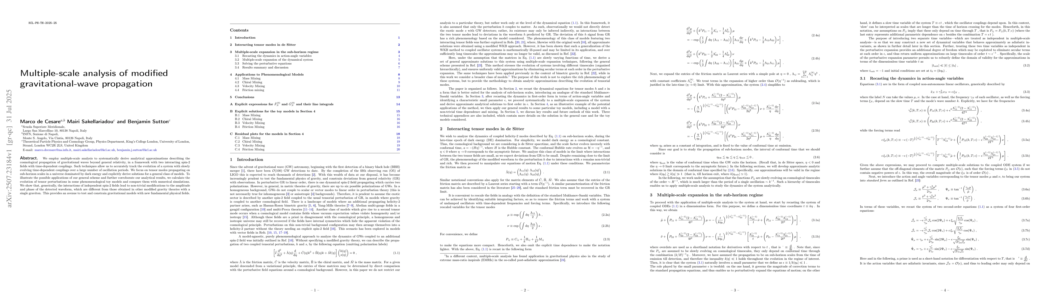 Thumbnail for Multiple-scale analysis of modified gravitational-wave propagation