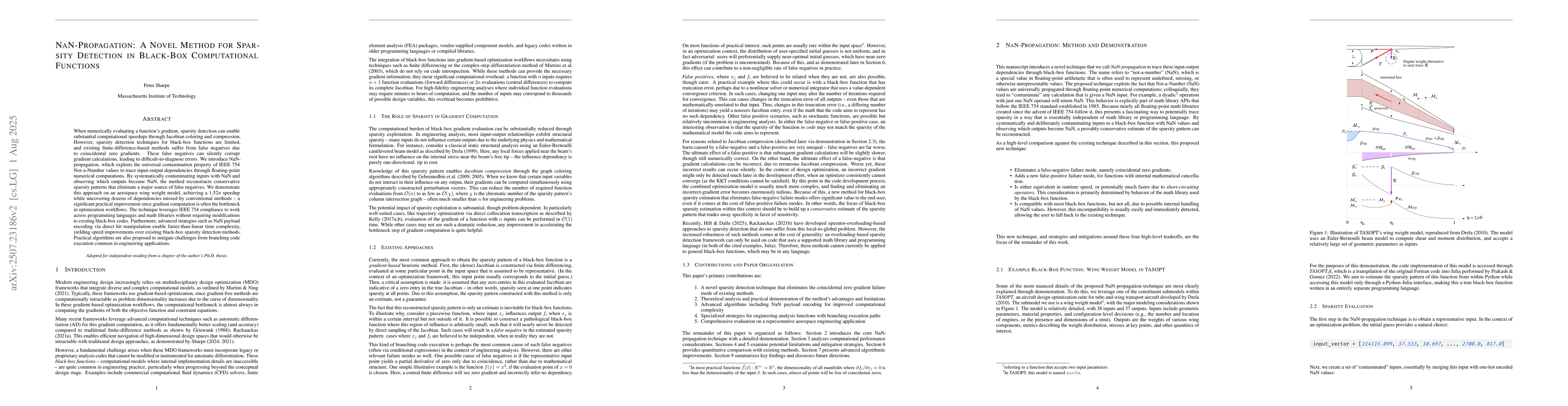 Thumbnail for NaN-Propagation: A Novel Method for Sparsity Detection in Black-Box
  Computational Functions