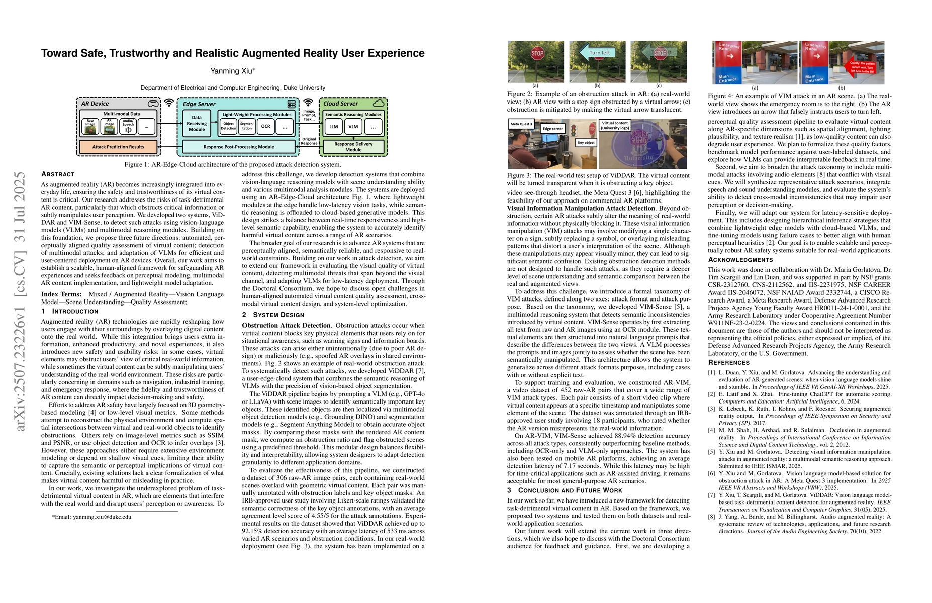 Thumbnail for Toward Safe, Trustworthy and Realistic Augmented Reality User Experience