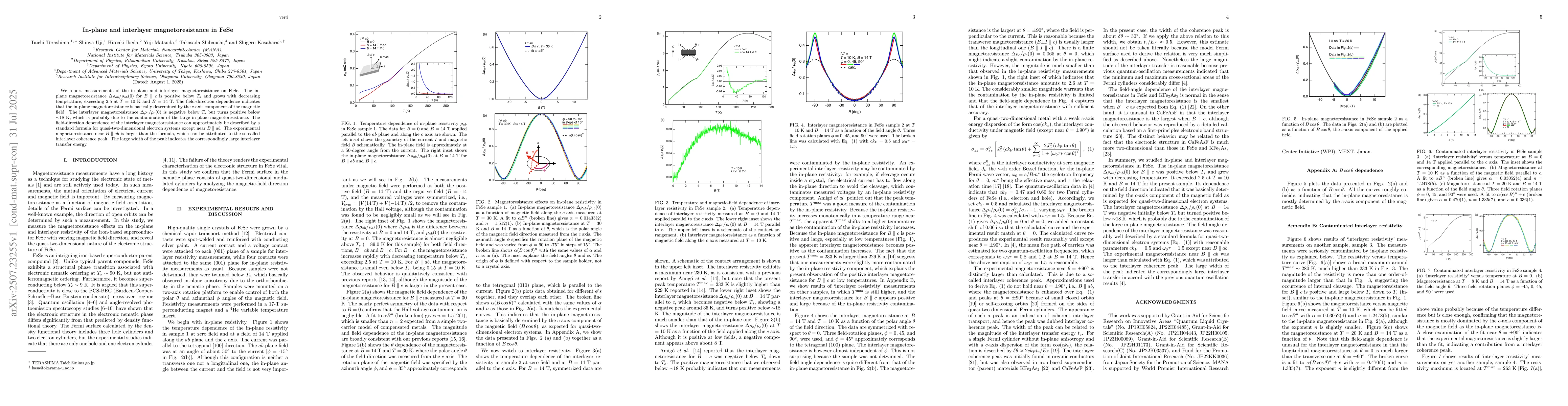 Thumbnail for In-plane and interlayer magnetoresistance in FeSe