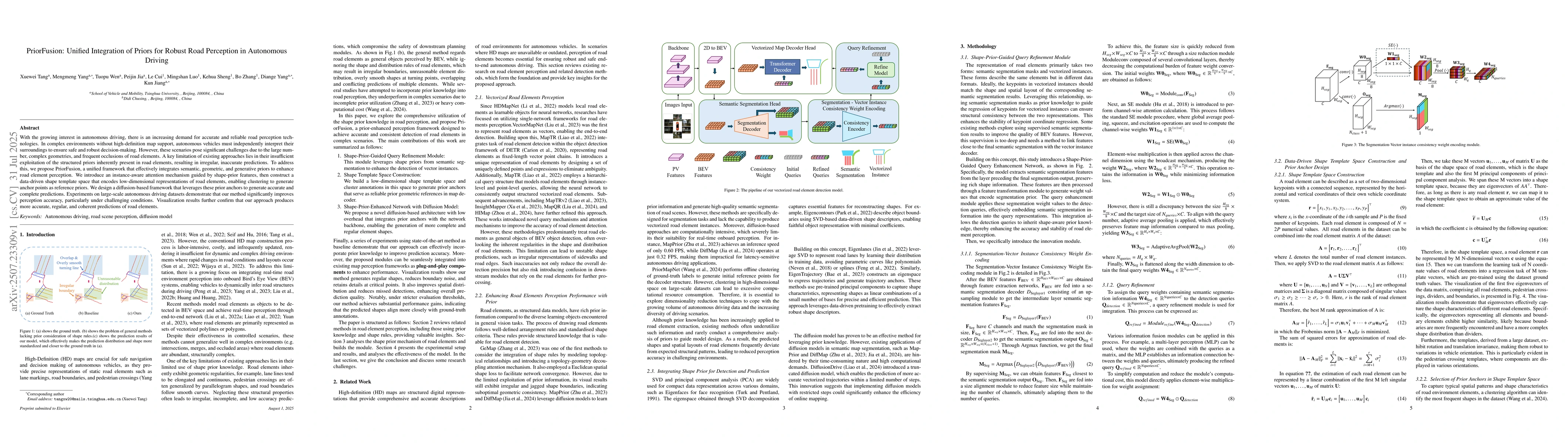 Thumbnail for PriorFusion: Unified Integration of Priors for Robust Road Perception in
  Autonomous Driving